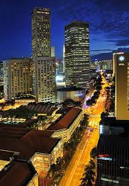 Blue Hour At The Central Business District Singapore Central Business District Singapore Blue Hour