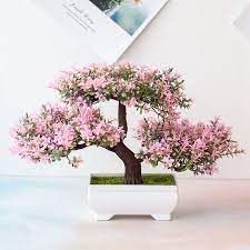 Candles, clocks, pillows, fireplaces, mirrors, rugs Cherry Blossom Bonsai Tree Plastic Natsuku