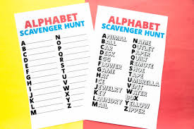 See more ideas about workout, alphabet workout, spell your name workout. Free Printable Alphabet Scavenger Hunt Play Party Plan