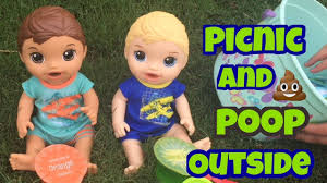 Baby Alive Adam And Lincoln Have A Picnic And Poop Outside Youtube