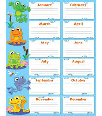 Funky Frogs Birthday Chart Cd 114189 Classroom Decor