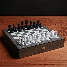 Chess Set Carbon Fiber Wilouby Touch Of Modern An attribute which makes this marble chess set more appealing is its bright shine with the modern touch of luxury.