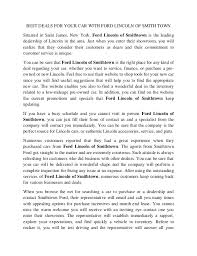 This is simple and basic level small. Best Deals For Your Car With Ford Lincoln Of Smith Town Pdf