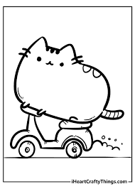 Do help your kid color the cat's hat and her roses with red or pink. Pusheen Coloring Pages Updated 2021