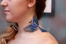 Beautiful blue jay tattoo by Anna Yershova