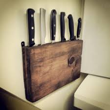 Reclaimed Pallet Wood Wall Hanging Knife Block Horloge Bois Cuisine Salle A Manger Bois