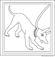 Grades 5 and under (ages 11 and under) concepts: Dog Mosaic From Pompeii Coloring Page Enchantedlearning Com