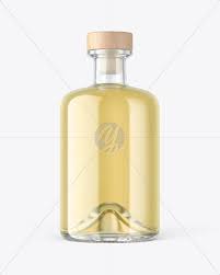 Download Gold Tequila Bottle With Wooden Cap Mockup In Bottle Mockups On Yellow Images Object Mockups