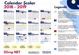 Calendar Scolar 2018 2019 Olimpnet Platforma De Formare Profesionala