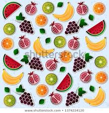 Fresh Juice Phrase And Vector Fruit Fruits Illustration Set Grape Grapes Orange Kiwi Pomegranate Watermelon Fruit Vector Fruit Illustration Fruit Icons
