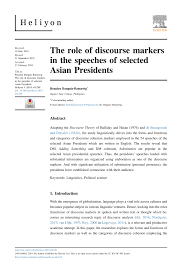 How to write a good essay: Pdf The Role Of Discourse Markers In The Speeches Of Selected Asian Presidents