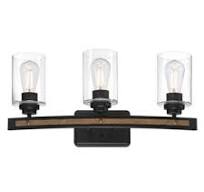 Broomall Three-Light Wall Fixture, Matte Black Finish with ...