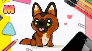 COMO DIBUJAR UN PERRO PASTOR ALEMAN KAWAII - Como dibujar un perro facil  kawaii con Jape - YouTube