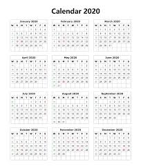 Pin On Yearly 2020 Calendar