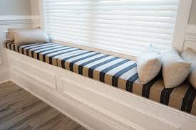Black And White Striped Bench Cushion Sunbrella Berenson Tuxedo 8521 0000 Upholstery Fabric In 2020 Custom Bench Cushion Window Seat Cushions Breakfast Nook Cushions