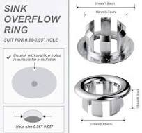 ALEASHA 1.2 in. Sink Basin Trim Overflow Cover Plastic Insert in Hole Round  Caps in Chrome (2-Pack) AL-6C03-2
