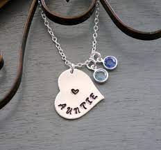 Auntie Necklace Auntie Gifts Personalized Heart Necklace Etsy Heart Necklace Etsy Personalized Heart Necklace Birthday Jewelry Gift