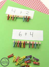 (the chopsticks add a level of wacky difficulty to this activity, which can be played just as easily. Addition Activity For Grade 1 Planning Playtime Addition Activities Math Activities Preschool Preschool Learning Activities
