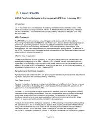 B to bring consistency to accounting language, practices and statement. Masb Confirms Malaysia To Converge With Ifrs On 1 January 2012