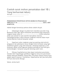 Contoh Surat Mohon Peruntukan Dari Yb