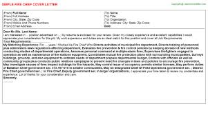 Fire Chief Cover Letter