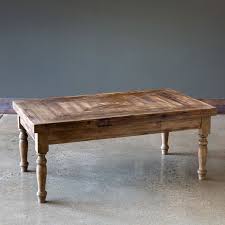 Sanborn modern industrial handcrafted mango wood coffee table, natural and black. Reclaimed Wood Coffee Table Iron Accents