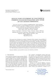 The directors of a malaysian company are appointed as per the company law and they must observe the principles of corporate governance in the country. Pdf Single Step Synthesis Of Magnesium Ferrite Nanocrystallites And Some Of Its Characteristics
