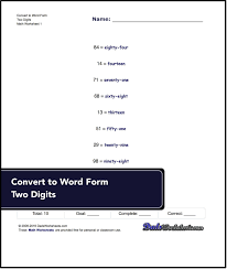 Practice Worksheets For Converting Numbers From Standard Numeric Notation Into Written Word Form Notation Expanded Form Worksheets Word Form Math Worksheets