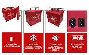 Coca-Cola Mini réfrigérateur rétro de 18 canettes avec cordons 12 V CC et  110 V AC, 22 L (23 qt), rouge, réfrigérateur de voyage pour boissons,  collations, déjeuner, maison, bureau, dortoir, : Amazon.ca: Maison