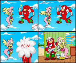 There is nothin' you can do to beat me. 947498 Anthro Artist Hoshinousagi Clothes Comic Crossover Fluttershy Glitch Injured Knuckles The Echidna Mobian Oh No Plantigrade Anthro Pow Safe Skirt Sonic Boom Sonicified Sonic The Hedgehog Series Style Emulation Derpibooru
