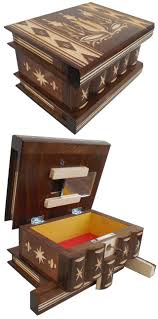 Wood puzzle box, 'flying heart'. Secret Jewelry Puzzle Box Jewelry Secrets