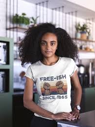 Designz by morgan , was created by a mother/daughter team to create empowerment after experience with racial bullying based on their hair type. Black Pride Free Ish Since 1865 T Shirt For Women T Shirts For Women Black Pride Phil Collins