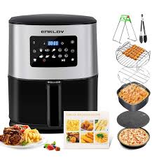 Enklov Air Fryer 7 5qt Xl 7 Cooking Accessories Recipe Book Provided 10 In 1 Digital Display Control Oil Less Hot Airfryer Oven Time Saving Electric Power
