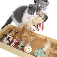 8 Pieces Feather Wand Cat Toy Set For Cats And Kittens Interactive Cat Wand Rod With 7 Sisal Feather Teaser Pet Toys For Cats And Kittens Cat Toys Diy Cat Toys