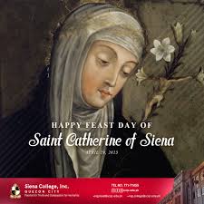 Happy feast day of St Catherine of Siena. May we make this day truly  blessed as we imitate St Catherine's love for God and for Holy Mother  Church.