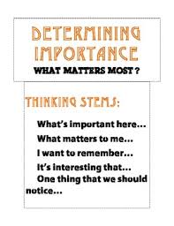 Comprehension Connection Thinking Stems Anchor Charts