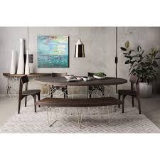 Aurelle Home Axia Solid Wood Modern Dining Table Brown 94 X 48 X 30 Modern Dining Table Dining Table Gold Dining Table