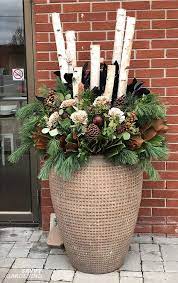 How to make colorful outdoor planters for winter & christmas decorations. Outdoor Winter Container Garden Ideas And Inspiration