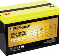 ExpertPower Deep Cycle Gel Battery - 12V 100Ah Rechargeable Solar Battery  for Solar Panel System, RV, House, Trolling Motor, Marine, Boat