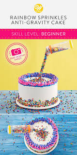 Rainbow Sprinkles Anti Gravity Cake Recipe Gravity Cake Anti Gravity Cake Gravity Defying Cake
