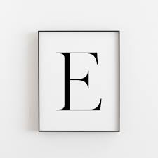 Letter E Wall Decor Letter E Print Letter E Poster Letter E Etsy Letter E Letter Wall Art Lettering