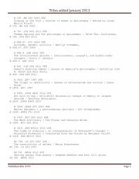 Titles added January 2013 - MTA - Mount Allison University