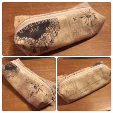 Marauders Map Harry Potter Hogwarts Themed Pencil Case Or Make Up Bag Handmade Fandom Fabric Harry Potter Pencil Case Harry Potter Bag Harry Potter Fabric
