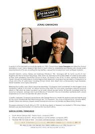 Tributes continue to pour in for jazz musician, jonas gwangwa. Jonas Gwangwa Biography