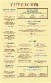 Cafe Du Soleil Menu In New York New York Usa