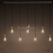 7 Light Linear Led Mulit Light Pendant In Antique Brass For Kitchen Bar Counter Restaurant Kitchen Ceiling Lights Kitchen Lighting Fixtures Ceiling Light Fixtures