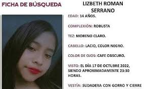 Familiares buscan a Lizbeth Román, desaparecida desde el 12 de octubre