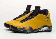 Red Black And White Jordan 14s Detailed Look At The Air Jordan 14 Yellow Ferrari Detailed Look At The Air Jordan 14 Yellow Ferrari Air Jordans Jordans Air Jordans Retro