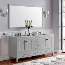 Talbot 84 double bathroom vanity set by eviva. Eviva Aberdeen 84 Gray Transitional Double Sink Bathroom Vanity W White Carrara Top Overstock 18021480