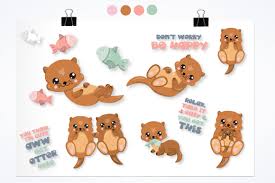 The best selection of royalty free otter vector art, graphics and stock illustrations. Happy Otters Graphics And Illustrations Graphic By Prettygrafik Creative Fabrica
